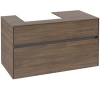 Villeroy & Boch Collaro Meuble sous-lavabo, lavabo à gauche, suspendu, 1000x548x500mm, C01400VH, Couleur: Façade/carcasse : Chêne Arizona, poignée : Graphite