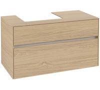 Villeroy & Boch Collaro Meuble sous-lavabo, lavabo à gauche, suspendu, 1000x548x500mm, C01400VJ, Couleur: Carcasse/avant : Chêne nordique, poignée : Gris cachemire