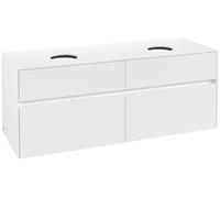 Villeroy & Boch Collaro Meuble sous-lavabo, pour 2 lavabos, 1400x548x500mm, C04800MS, Couleur: Façade/carcasse : blanc mat, poignée : blanc mat