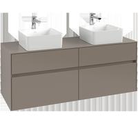 Villeroy und Boch Collaro meuble sous-vasque C04800VL 140x54,8x50cm, pour 2 Waschtische , noir volcan