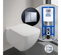Villeroy & Boch Collaro Pack complet cuvette suspendue et bâti-support neeos,, 4626HSRW+16791CR#SET,