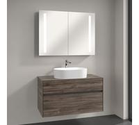 Villeroy & Boch Collaro Vasque avec meuble sous-vasque Embrace, avec armoire de toilette My View 14, 4A195601+A95600RK+A4221000, My View 14