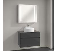 Villeroy & Boch Collaro Vasque avec meuble sous-vasque Embrace, avec armoire de toilette My View 14, 4A184001+A95500FP+A4218000, My View 14