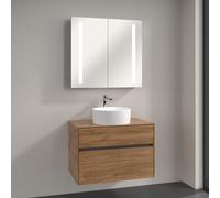 Villeroy & Boch Collaro Vasque avec meuble sous-vasque Embrace, avec armoire de toilette My View 14, 4A184001+A95500RH+A4218000, My View 14