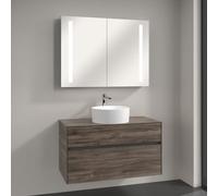 Villeroy & Boch Collaro Vasque avec meuble sous-vasque Embrace, avec armoire de toilette My View 14, 4A184001+A95600RK+A4221000, My View 14