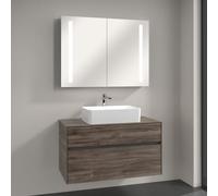 Villeroy & Boch Collaro Vasque avec meuble sous-vasque Embrace, avec armoire de toilette My View 14, 4A205601+A95600RK+A4221000, My View 14