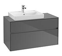 Villeroy & Boch Collaro Villeroy & Boch C01700FP 100x54.8x50cm, lavabo à gauche, Glossy Grey