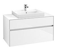 Villeroy & Boch Collaro Villeroy & Boch C01900DH 100x54.8x50cm, lavabo au milieu, Glossy White