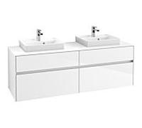 Villeroy & Boch Collaro Villeroy & Boch C02100DH 160x54.8x50cm, pour 2 Waschtische , Glossy White