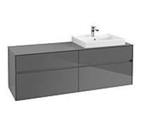 Villeroy & Boch Collaro Villeroy & Boch C02300FP 160x54.8x50cm, lavabo droit, Glossy Grey