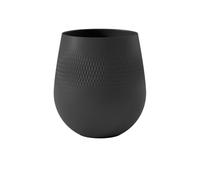 Villeroy & Boch Collier Noir Vase Carré n°1, 20,5x20,5x22,5 cm, Porcelaine Premium, Noir