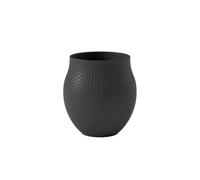 Villeroy & Boch Collier Noir Vase Perle n°1, 16,5x16,5x17,5 cm, Porcelaine Premium, Noir