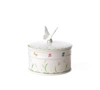 Villeroy & Boch - Colourful Spring Petite Boîte 16 Cm, Boîte De Rangement Alimentaire, Boîte À Cookies, Boîte À Bonbon, Boîte À Biscuits, Décorations De Pâques, Porcelaine, Blanc/Multicolore