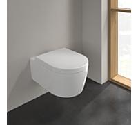 Villeroy & Boch Avento Combi-Pack, WC suspendu à à fond creux avec siège de WC, DirectFlush, suspendu, sortie horizontale, 370x530x315mm, 5656HR01, Couleur: Blanc