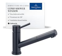 Villeroy & Boch Mitigeur de cuisine Como Window 92580005 – extractible, pivotant, sous fenêtre