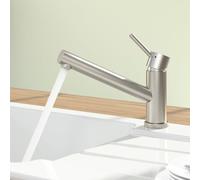 Villeroy & Boch Como Window - Mitigeur monocommande de cuisine taille M avec bec pivotant acier inoxydable brossé