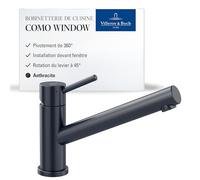 Villeroy & Boch Mitigeur de cuisine Como Window pivotant à installer sous une fenêtre 92570005