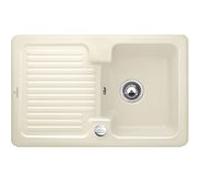 Villeroy & Boch Condor évier encastrable 674502FU avec garniture de vidage et actionnement excentrique, ivoire