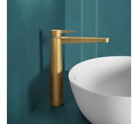 Mitigeur lavabo surélevé VILLEROY ET BOCH Conum avec vidage Push Open Or brossé