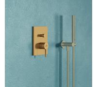Villeroy und Boch Conum set de finition TVT12700100076 mitigeur bain/douche à encastrer, avec inverseur, montage mural, or brossé