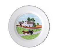 Villeroy & Boch Design Naif Assiette à dessert "Fermier", 21 cm, Porcelaine Premium, Blanc/Multicolore