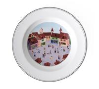 Villeroy & Boch Design Naif Assiette creuse "Village", 21 cm, Porcelaine Premium, Blanc/Multicolore
