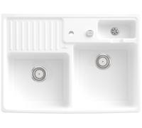 Évier timbre d'office de cuisine à poser 2 bacs Tradition Villeroy & Boch céramique blanc brillant