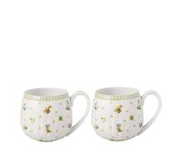 Villeroy & Boch - Easter Delight mug à anse ensemble de 2, porcelaine Premium, motifs de Pâques rétro, détails dorés, grands mugs pour le thé, le chocolat chaud et le café