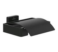 Villeroy & Boch Elements - Porte-rouleau de toilette frappant avec couvercle - 131 x 115 x 45 mm - noir mat TVA152013000K5