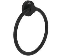 Villeroy & Boch Elements - porte-serviettes Tender, porte-serviettes de bain pour montage mural, sèche-serviettes en zinc, rond, 164 x 32 x 185 mm, noir mat
