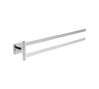 Porte-Serviettes à Deux Barres Villeroy & Boch Elements - Striking, Porte-Serviettes Salle de Bains pour Montage Mural, Barre Porte-Serviettes en Laiton, rectangulaire, Longueur 410 mm, chromé