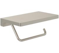 Villeroy & Boch Elements Striking Porte-Papier Toilette avec étagère, pour Montage Mural, en Laiton, rectangulaire, Nickel brossé Mat