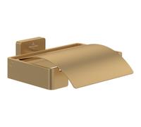 Villeroy & Boch V&B Porte-papier toilette Elements Striking 131x45x115mm, avec couvercle, or brossé Quantité:1