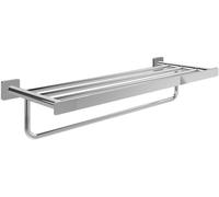 Villeroy & Boch Elements Striking Porte-Serviettes, 595 mm - Chrome | Porte-serviettes avec tablette, montage mural, design rectangulaire moderne