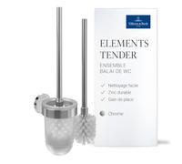 Villeroy & Boch Ensemble porte-brosse WC Elements Tender verre dépoli chromé