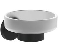 Villeroy & Boch Elements Tender Porte-Savon Mural en Verre satiné avec Support en Zinc Noir Mat