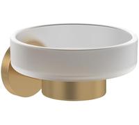 Villeroy & Boch Elements Tender Porte-Savon Mural en Verre satiné avec Support en Zinc Rond doré