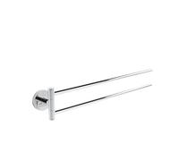 Villeroy & Boch Elements Tender Porte-Serviettes Double, 400 mm - Chrome | Porte-serviettes de bain double barre, montage mural, en zinc durable, forme ronde