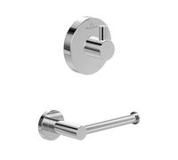 Villeroy & Boch Elements-Tender Set d'accessoires de Salle de Bains (Bundle 2 in 1), composé d'un Crochet Porte-Serviettes et d'un Porte-Papier Toilette sans Couvercle, Chrome