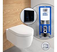Villeroy & Boch Embrace Pack complet cuvette suspendue et bâti-support neeos,, 5C24R0R1+16746BM#SET,