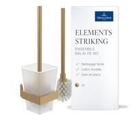 Villeroy & Boch – Ensemble brosse WC Elements Striking TVA15201700076, verre dépoli, 94×340×118 mm, or brossé