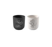 Villeroy & Boch Manufacture Rock - Mickey Mouse - mug à café, 2 pièces, noir/blanc, résistant au lave-vaisselle/micro-ondes, look ardoise avec décor Disney Mickey Mouse à la craie