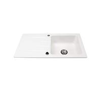 VILLEROY & BOCH Evier cuisine a encastrer 1 grand bac + 1 égouttoir Architectura - Céramique - 97 x 48 cm - Blanc