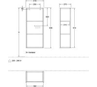 Villeroy & Boch Finion armoire latérale, 1 porte, charnières à gauche, avec éclairage, 418x936x270mm, G56000HJ, Couleur: Vernis mat Silk Grey