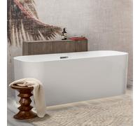 Villeroy und Boch Finion baignoire îlot rectangulaire 177FIN7N100V3RW 170 x 70 cm, arrivée d'eau, Emotion, blanc pierre, chromé