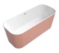 Villeroy & Boch Finion baignoire en îlot 177FIN7N1BCV201 170x70cm, arrivée d'eau, anneau design, tablier Couleur à la Demande, blanc , chromé