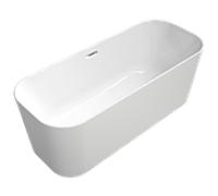Villeroy & Boch Finion baignoire en îlot 177FIN7N1BCV301 170x70cm, arrivée d'eau, tablier Couleur à la Demande, blanc , chromé