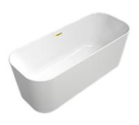 Villeroy & Boch Finion baignoire autoportante 177FIN7N300V301 170x70cm, entrée d'eau, Emotion, blanc , or