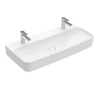 Villeroy & Boch Finion lavabo - dessous meulé avec 2 trous de robinet 100x47cm - ceramic+ sans trop-plein blanc 41681lr1