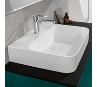 Lavabo Villeroy & Boch Finion 41688CR1 800 x 470 x 165 mm, finition Alpine White CeramicPlus, avec trop-plein dissimulé et dessous meulé.